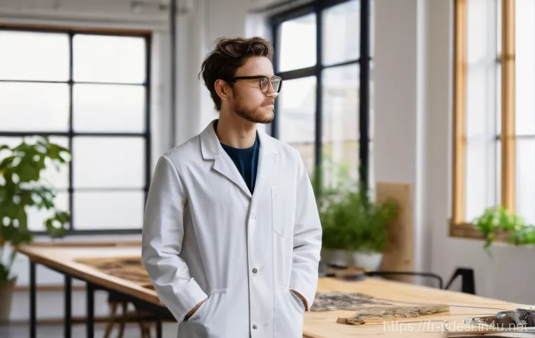 제품디자인 워크숍 및 세미나 참여 후기 - Eco-Conscious Designer in a Sustainable Materials Lab**

"A young, diverse product designer, wearing...