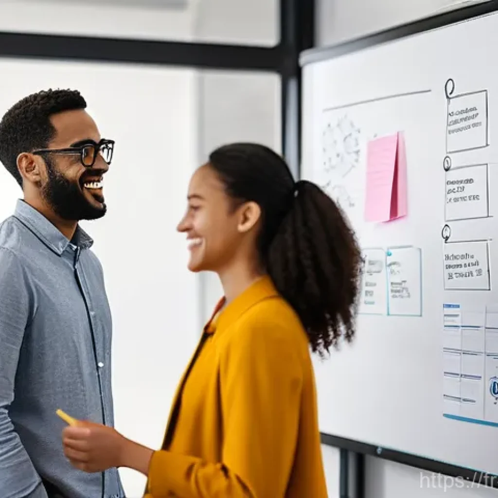 제품디자인 현장 실습생이 배운 점들 - **Prompt: "A diverse product design team, consisting of a female lead designer, a male engineer, and...