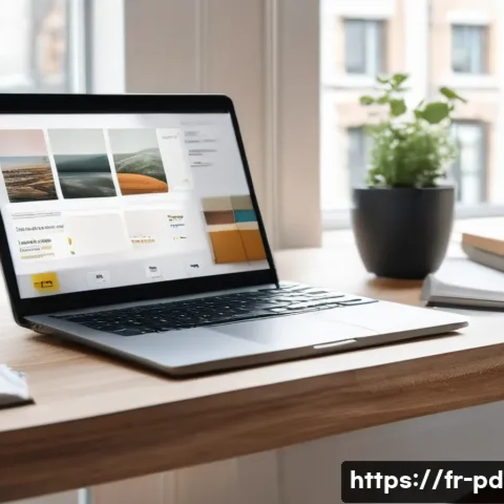 제품디자인 관련 학습 자료 추천 - A modern, cozy home workspace setup for learning product design online, featuring a sleek laptop dis...